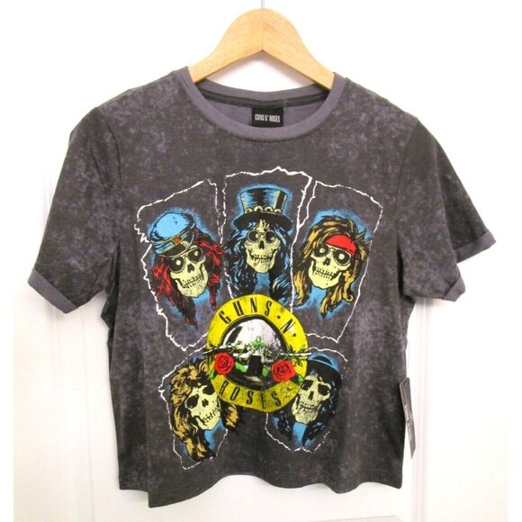 Guns N Roses T-shirt Graphics - Short Sleeve Gray - Women/Junior Size XSmall NWT - Picture 1 of 16